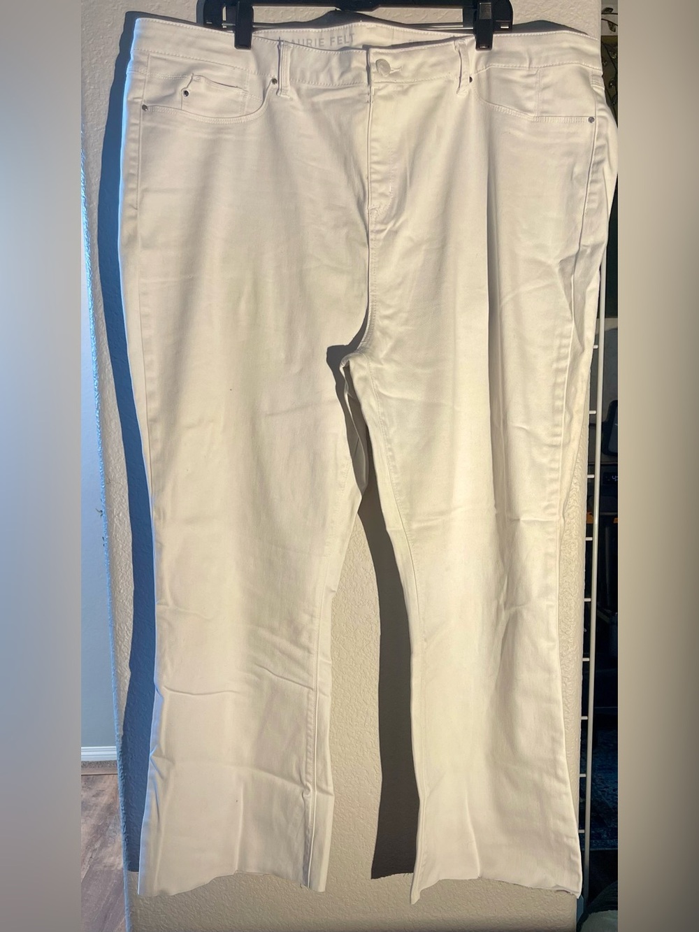 Laurie Felt White Women's Wide Legs Jeans NEW 3X